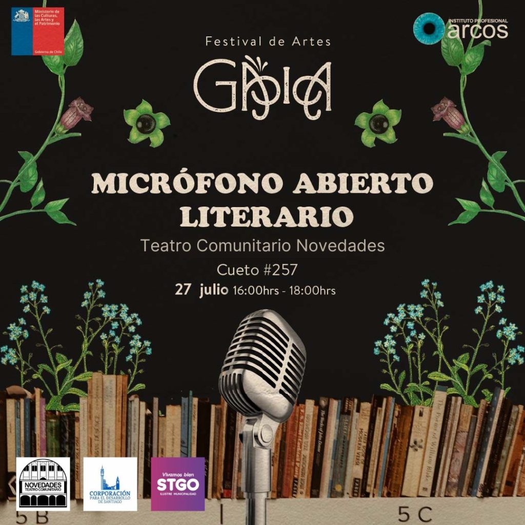 FESTIVAL GAIA, DE ESTUDIANTES ARCOS, INVITA A “MICRÓFONO ABIERTO LITERARIO” EN TEATRO NOVEDADES